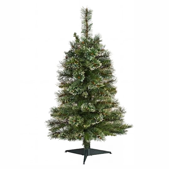 Nearly Natural 3ft. Unlit Wisconsin Slim Snow Tip Pine Artificial Christmas Tree